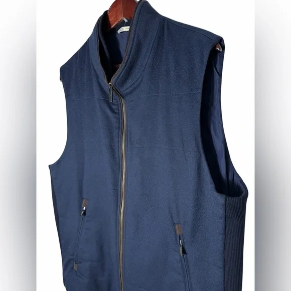 Maurizio Baldassari 100% Cashmere Vest w/ Knit Sides Size 56 (XXL/2xL US) blue - Picture 3 of 16